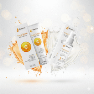 rootovo brightening & barrier repair duo | vitamin c face wash (100ml) & ceramide moisturizer (100g) | deep cleanse, intense hydration, & glowing skin | for all skin types, including sensitive